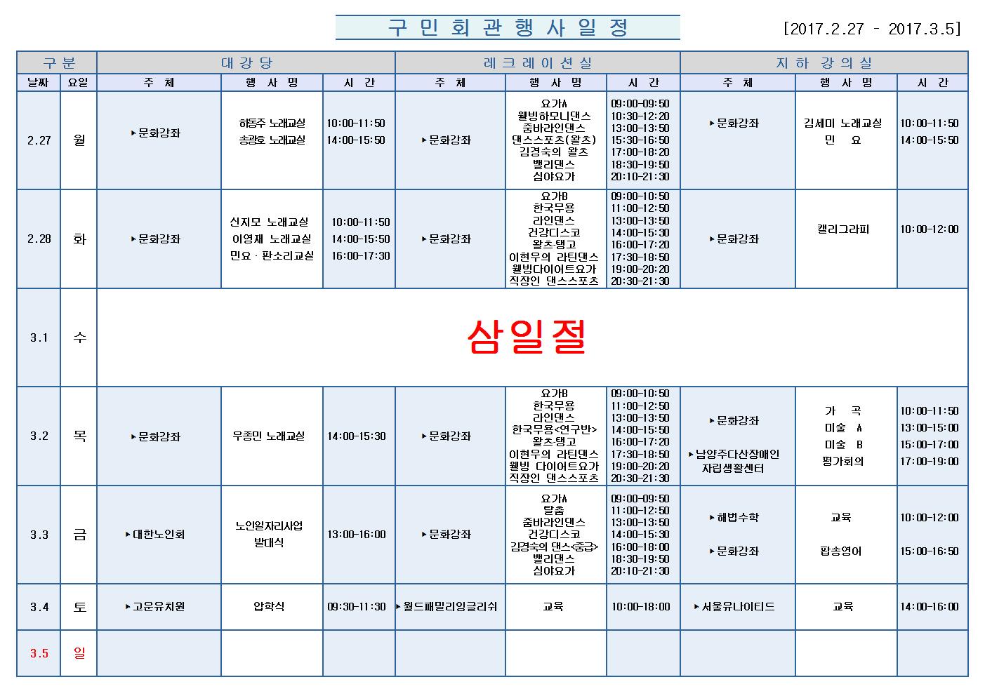 노원구 구민회관  행사 일정표(2017.2.27~3.5)001.jpg